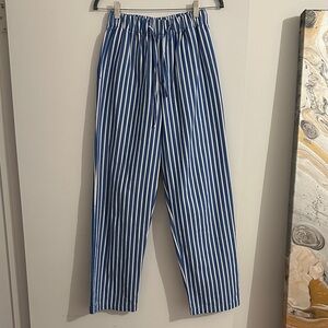NWOT Boii Studios Blue and White Striped Drawstring Pants